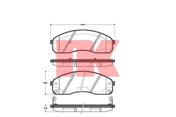 NK 223504 Комплект тормозных колодок,