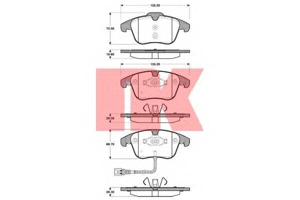 NK 224795 Комплект тормозных колодок,