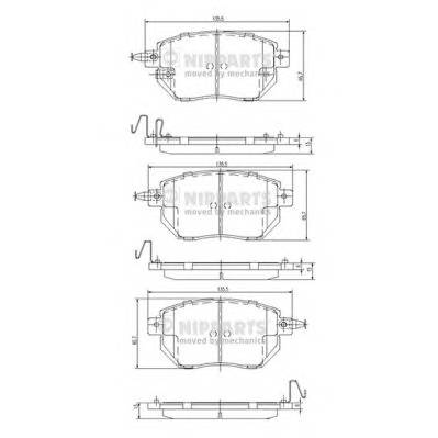 NIPPARTS J3601092 Комплект гальмівних колодок,