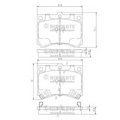 NIPPARTS J3603035 Комплект гальмівних колодок,