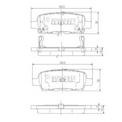 NIPPARTS J3611044 Комплект тормозных колодок,