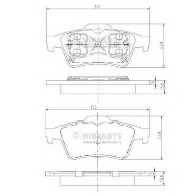 NIPPARTS J3611045 Комплект гальмівних колодок,