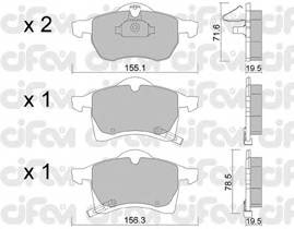 CIFAM 822-258-0 Комплект гальмівних колодок,