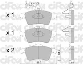 CIFAM 822-263-1 Комплект гальмівних колодок,