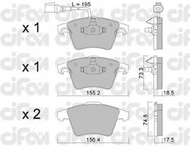 CIFAM 822-552-1 Комплект тормозных колодок,