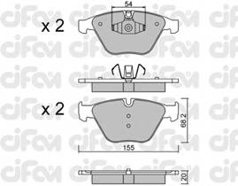 CIFAM 822-558-6 Комплект тормозных колодок,