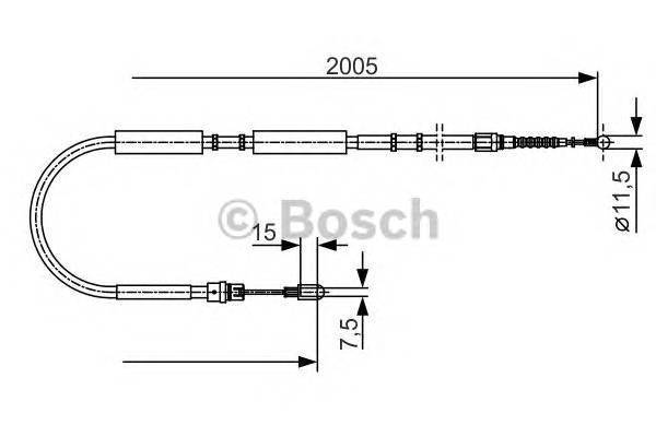 BOSCH 1 987 477 923 Трос, стояночная тормозная