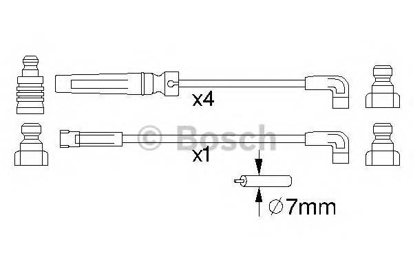 BOSCH 0 986 356 975 Комплект проводов зажигания