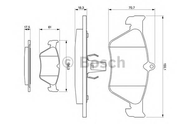 BOSCH 0 986 461 129 Комплект тормозных колодок,