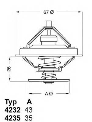 WAHLER 4235.80D Термостат, охлаждающая жидкость