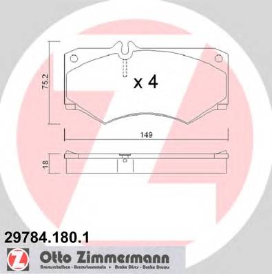 ZIMMERMANN 29784.180.1 Комплект тормозных колодок,