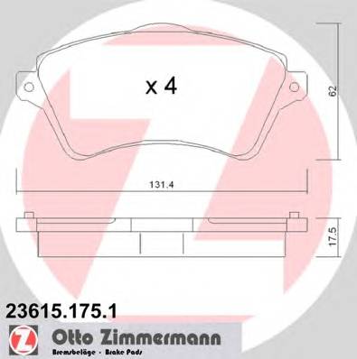 ZIMMERMANN 23615.175.1 Комплект тормозных колодок,