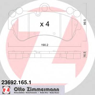 ZIMMERMANN 23692.165.1 Комплект тормозных колодок,