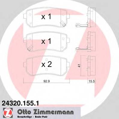 ZIMMERMANN 24320.155.1 Комплект тормозных колодок,