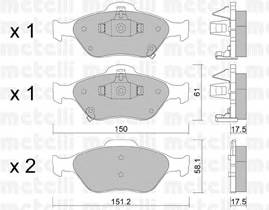 METELLI 22-0316-1 Комплект гальмівних колодок,