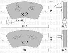 METELLI 22-0662-0 Комплект тормозных колодок,