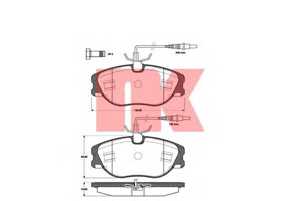 NK 221941 Комплект тормозных колодок,