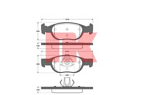 NK 222363 Комплект тормозных колодок,