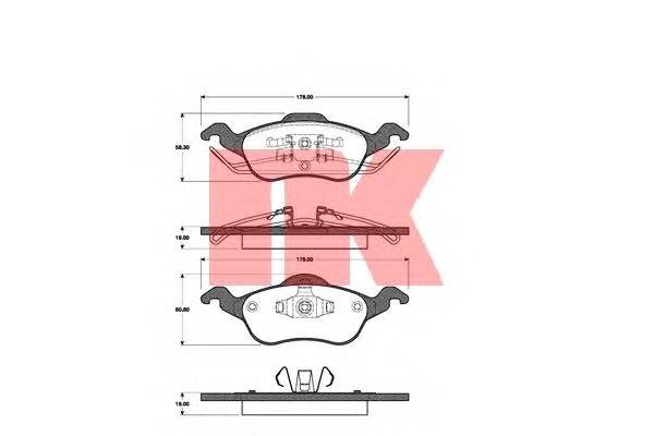 NK 222551 Комплект тормозных колодок,