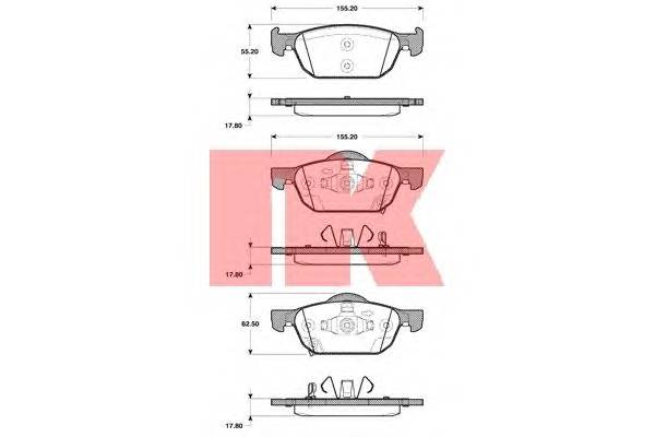 NK 222642 Комплект тормозных колодок,