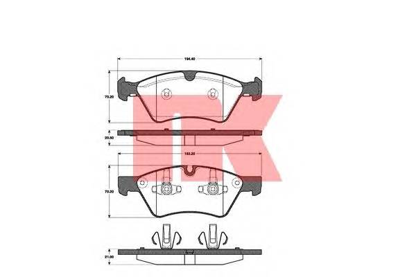 NK 223360 Комплект тормозных колодок,