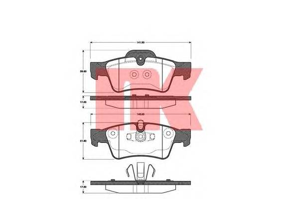 NK 223361 Комплект тормозных колодок,