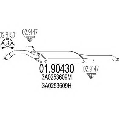 MTS 01.90430 Глушник вихлопних газів