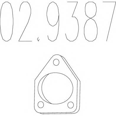 MTS 02.9387 Прокладка, труба вихлопного