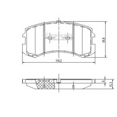 NIPPARTS J3605048 Комплект гальмівних колодок,