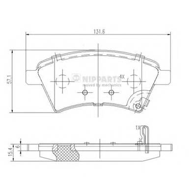 NIPPARTS J3608028 Комплект гальмівних колодок,