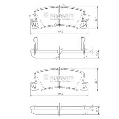 NIPPARTS J3612013 Комплект гальмівних колодок,