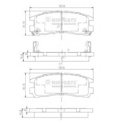 NIPPARTS J3615003 Комплект гальмівних колодок,