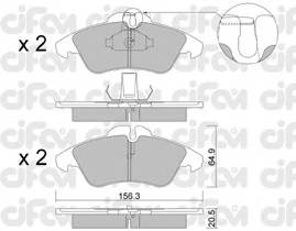 CIFAM 822-256-0 Комплект гальмівних колодок,