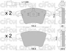 CIFAM 822-552-2 Комплект гальмівних колодок,