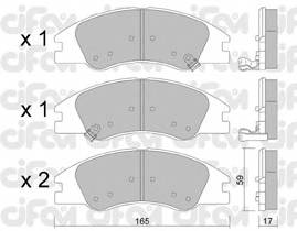 CIFAM 822-630-0 Комплект гальмівних колодок,