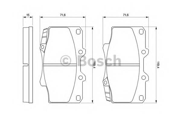 BOSCH 0 986 424 134 Комплект тормозных колодок,