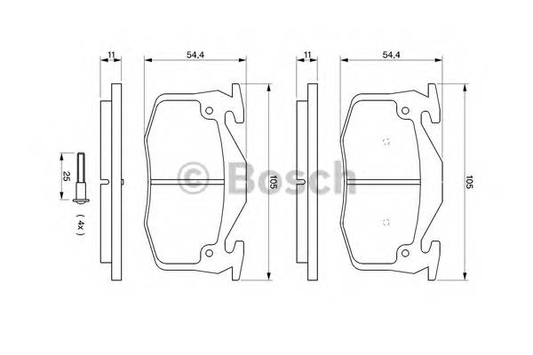 BOSCH 0 986 461 149 Комплект гальмівних колодок,