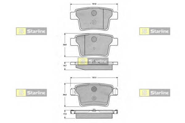 STARLINE BD S142 Гальмiвнi колодки, к-кт.