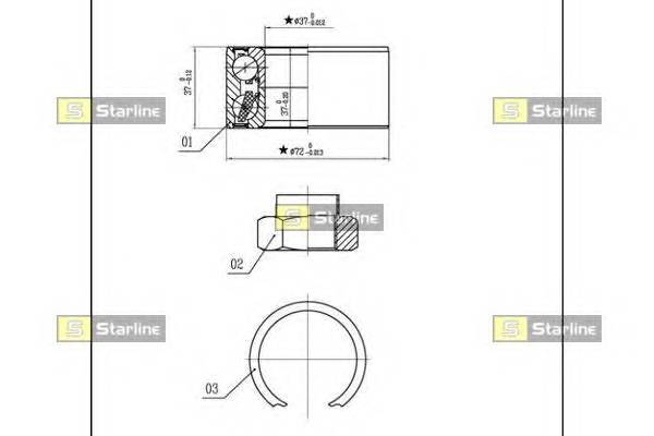 STARLINE LO 01439 Підшипник ступиці колеса