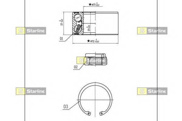 STARLINE LO 03554 Підшипник ступиці колеса