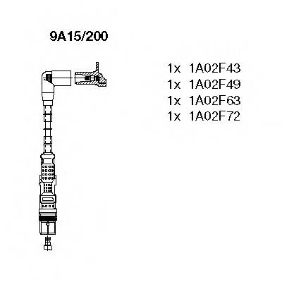 BREMI 9A15/200 Комплект дротів запалювання