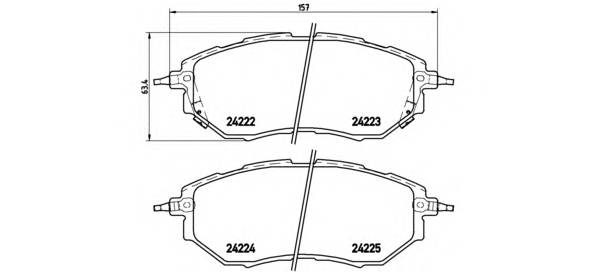 BREMBO P 78 017 Комплект гальмівних колодок,