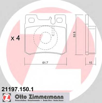 ZIMMERMANN 21197.150.1 Комплект тормозных колодок,