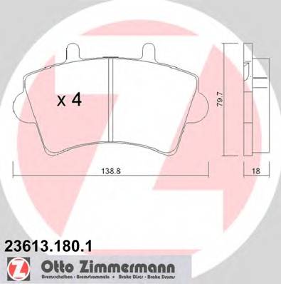 ZIMMERMANN 23613.180.1 Комплект тормозных колодок,