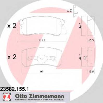 ZIMMERMANN 23582.155.1 Комплект гальмівних колодок,