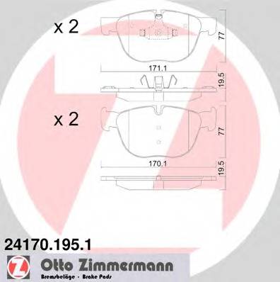 ZIMMERMANN 24170.195.1 Комплект тормозных колодок,