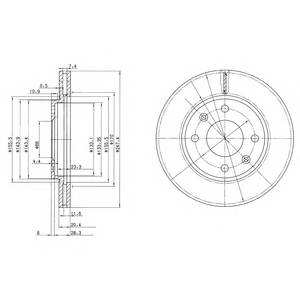 DELPHI BG2444 Тормозной диск