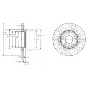 DELPHI BG3222 Гальмівний диск