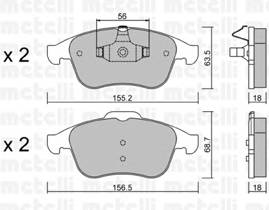 METELLI 22-0803-1 Комплект гальмівних колодок,