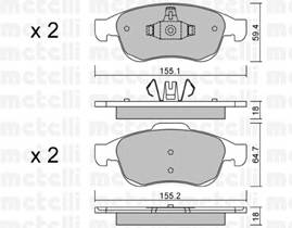 METELLI 22-0817-0 Комплект тормозных колодок,